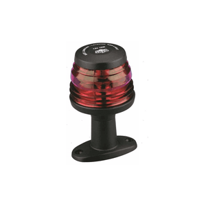 Fanale testa d'albero 360° rosso con corpo nero in plastica su base ovale, omologato R.I.N.A. 12V 10W | Onautica