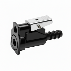 Innesto carburante Johnson/Evinrude nero con valvola a leva cromata e raccordo a spine | Onautica