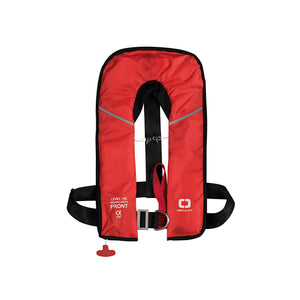Salvagente autogonfiabile Osculati 150N rosso e nero, cintura di sicurezza, attivatore manuale/automatico | Onautica