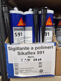 Cartucce di Sikaflex 591 nero sullo scaffale del negozio