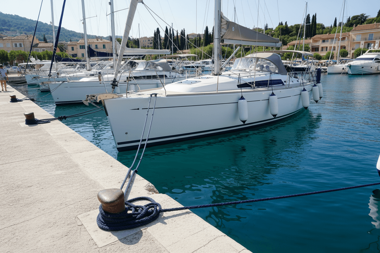 barche a vele ormeggiate in banchina