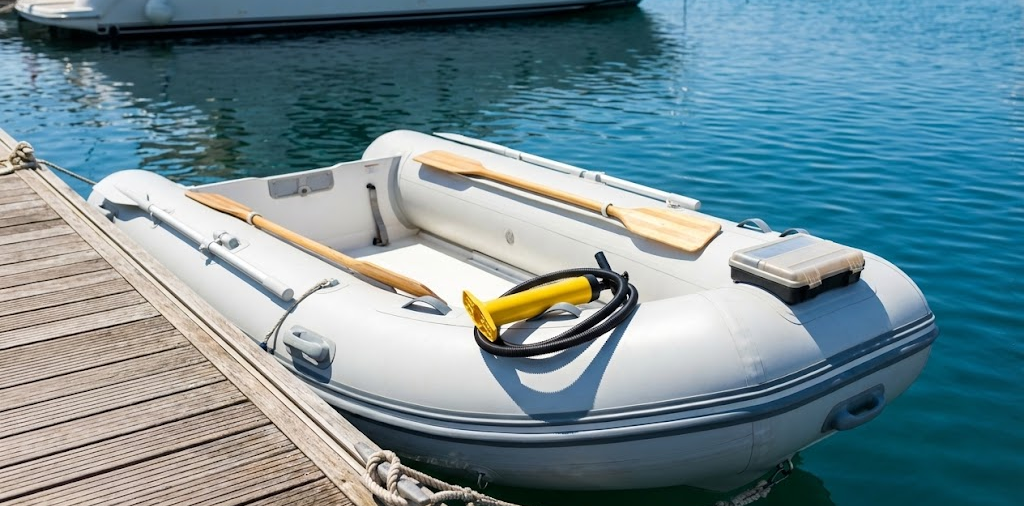 Tender e gommoni per barche con chiglia rigida o gonfiabile, inclusi gonfiatori e accessori nautici.