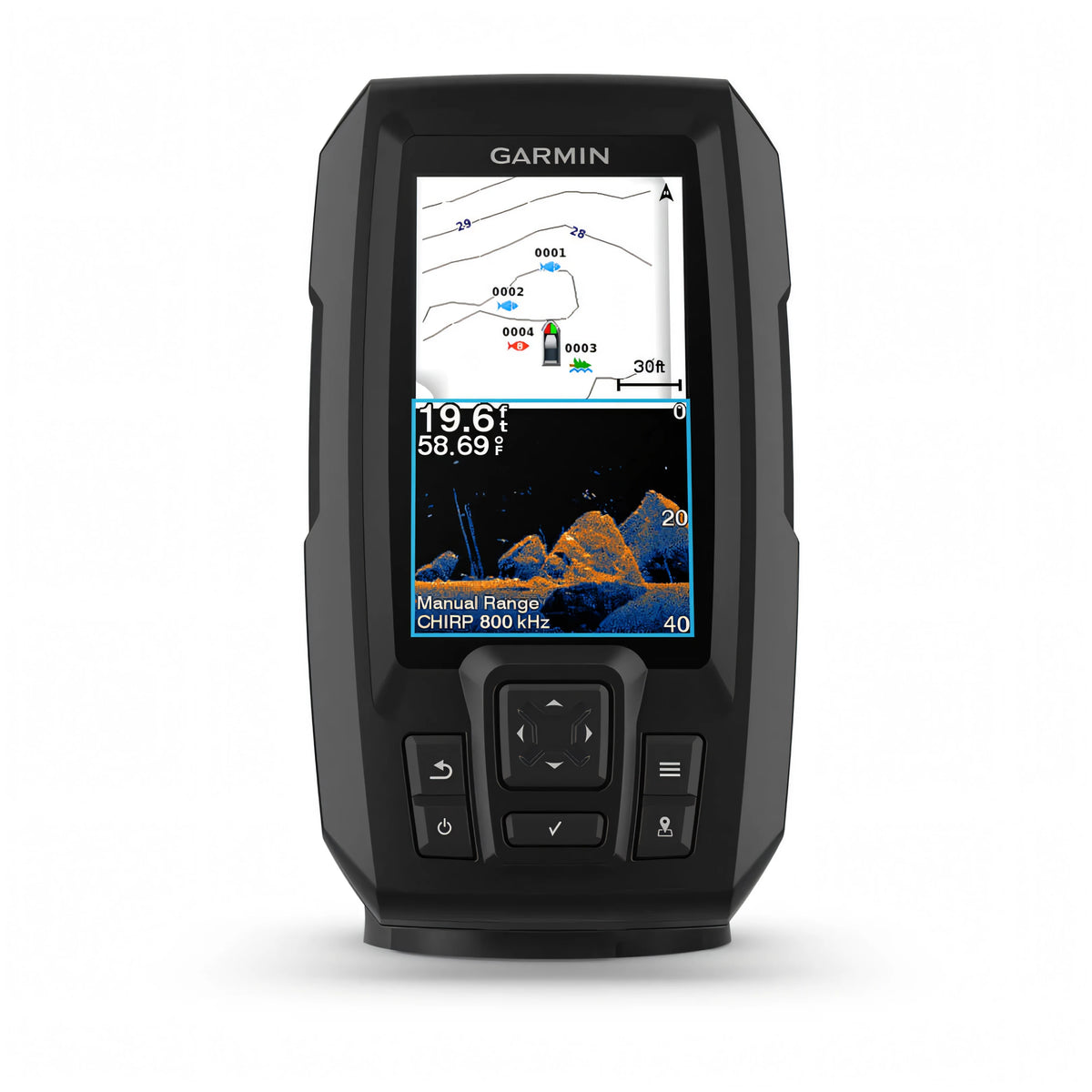 Ecoscandaglio Garmin STRIKER Vivid 4cv con display 4,3 pollici a colori e trasduttore GT20-TM