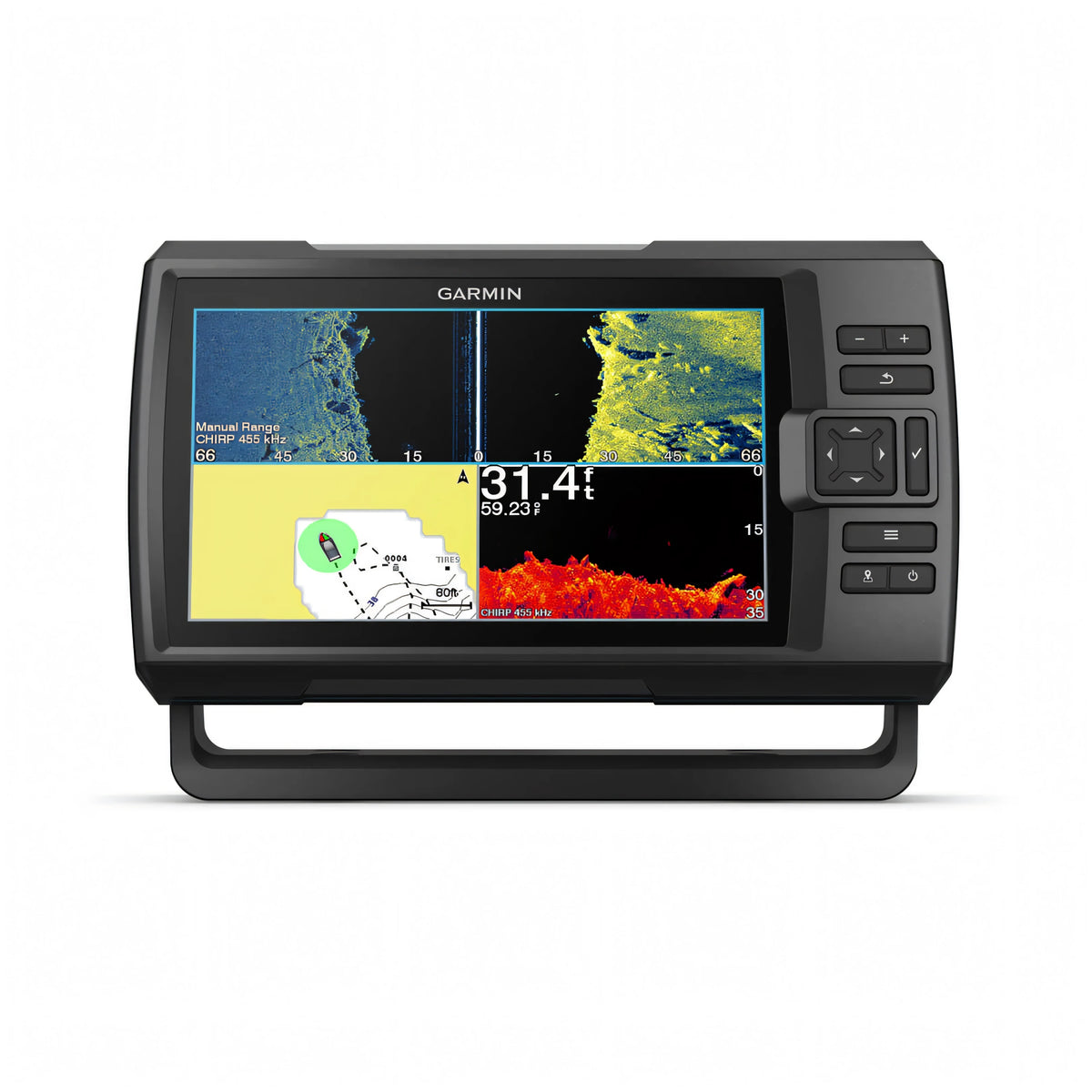 Ecoscandaglio Garmin STRIKER Vivid 9sv con display a colori da 9 pollici e scansione laterale SideVü