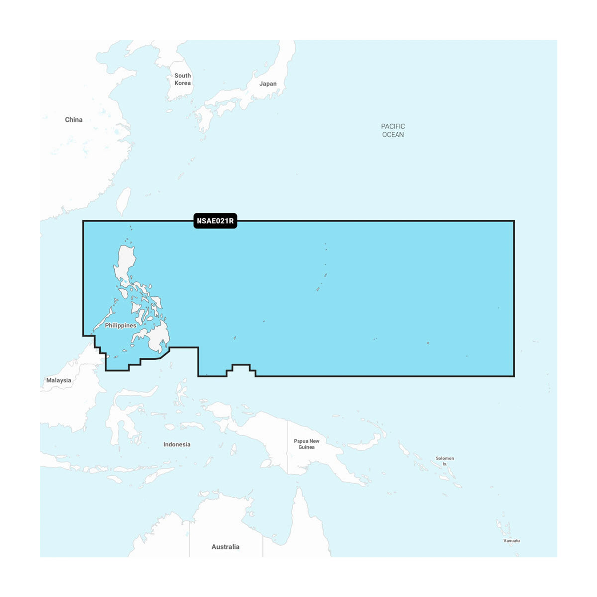 Carta nautica Garmin Navionics+ NSAE021R Filippine su scheda GSD con mappa di copertura