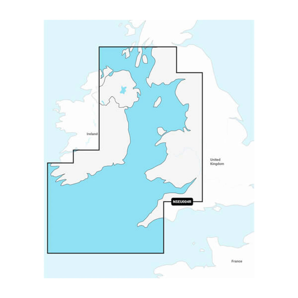 Carta nautica Garmin Navionics+ NSEU004R Mare d'Irlanda con mappa di copertura