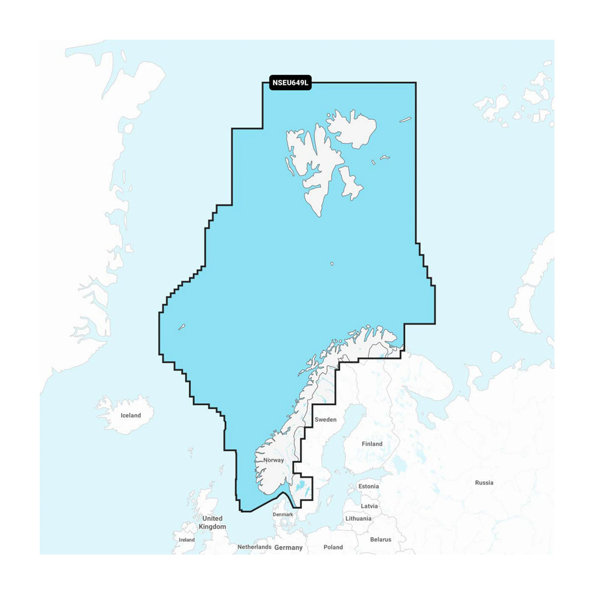 Carta nautica Garmin Navionics+ NSEU649L Norvegia su scheda GSD con mappa di copertura