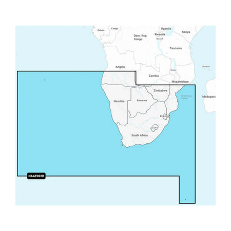 Carta nautica Navionics+ NAAF002R Africa meridionale con mappa di copertura