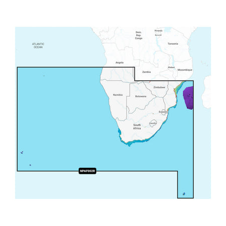 Carta nautica Navionics Platinum+ NPAF002R Africa meridionale su scheda microSD/SD con mappa di copertura