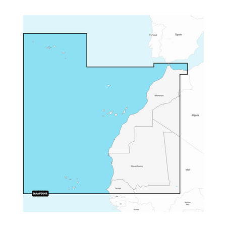 Carta nautica Navionics+ NAAF004R Africa nord-occidentale su scheda microSD/SD con mappa di copertura