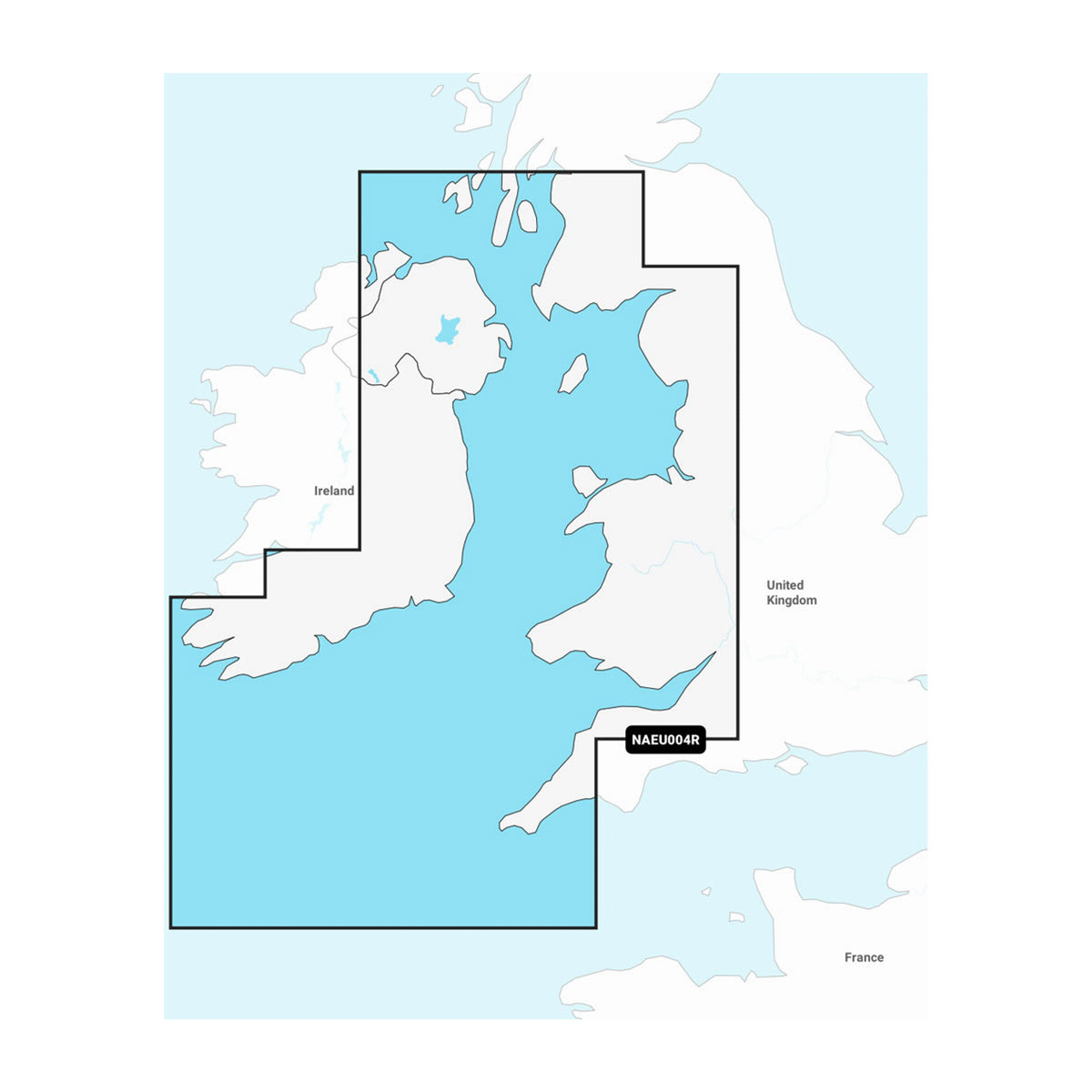 Carta nautica Navionics+ NAEU004R Mare d'Irlanda su scheda GSD con mappa di copertura