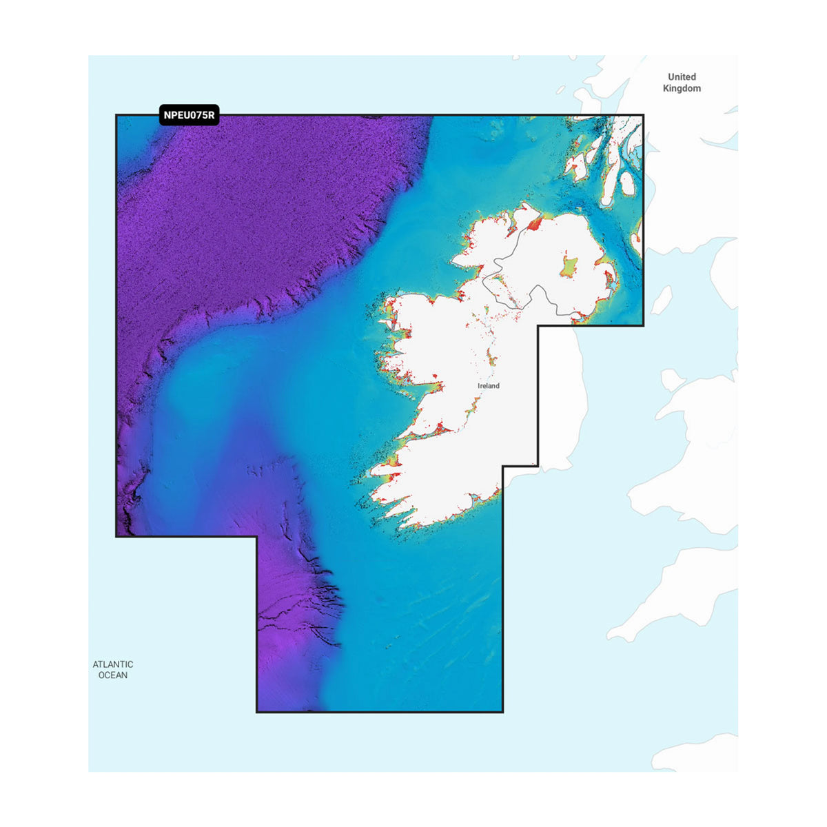 Carta nautica Navionics Platinum+ NPEU075R Irlanda, costa occidentale su scheda microSD/SD con mappa di copertura
