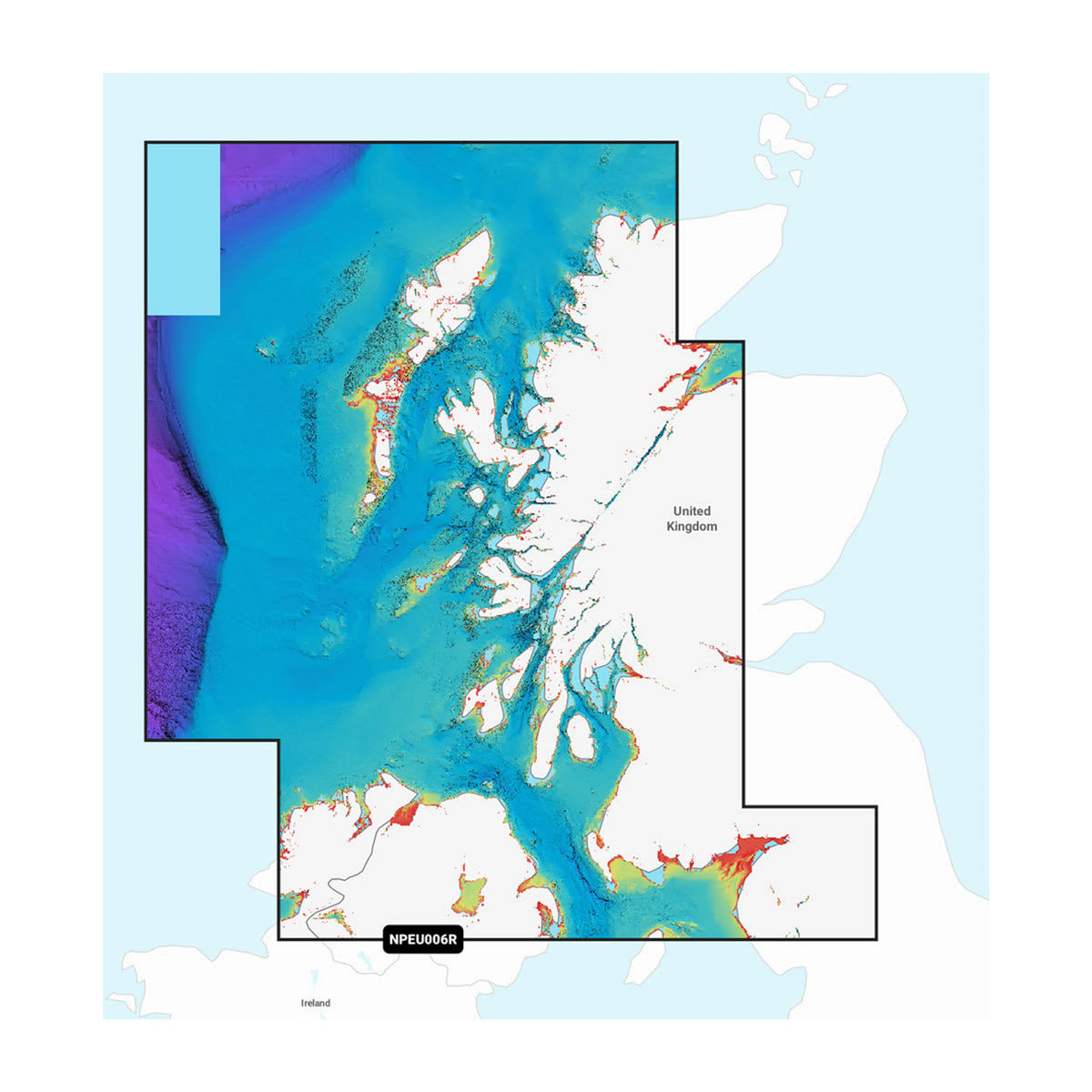 Carta nautica Navionics Platinum+ NPEU006R Scozia, costa occidentale con mappa di copertura