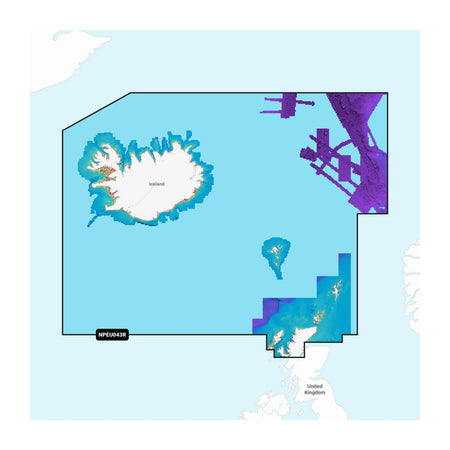 Carta nautica Navionics Platinum+ NPEU043R Dall'Islanda alle Orcadi su scheda microSD/SD con mappa di copertura