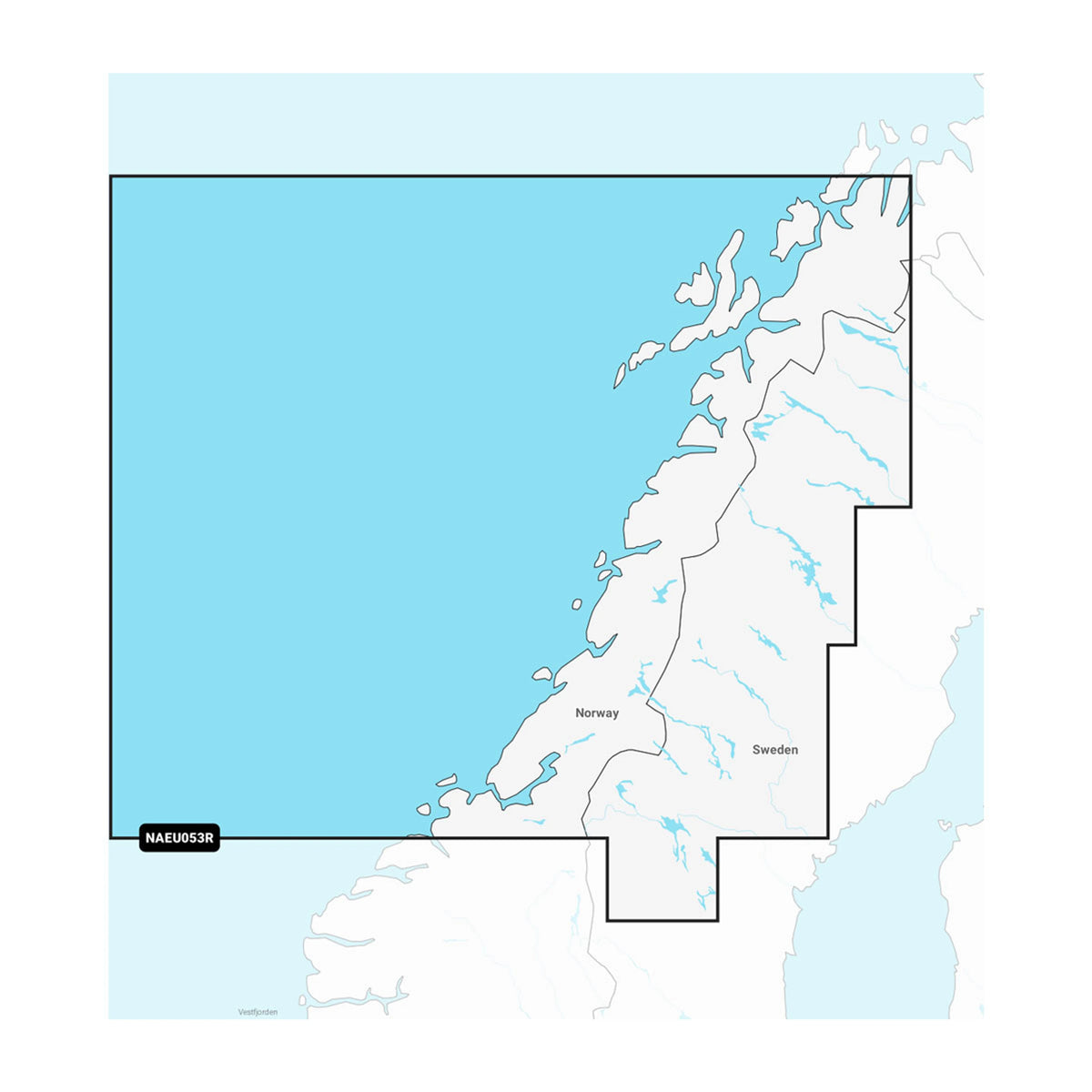 Carta nautica Navionics+ NAEU053R Norvegia, da Trondheim su scheda microSD/SD con mappa di copertura