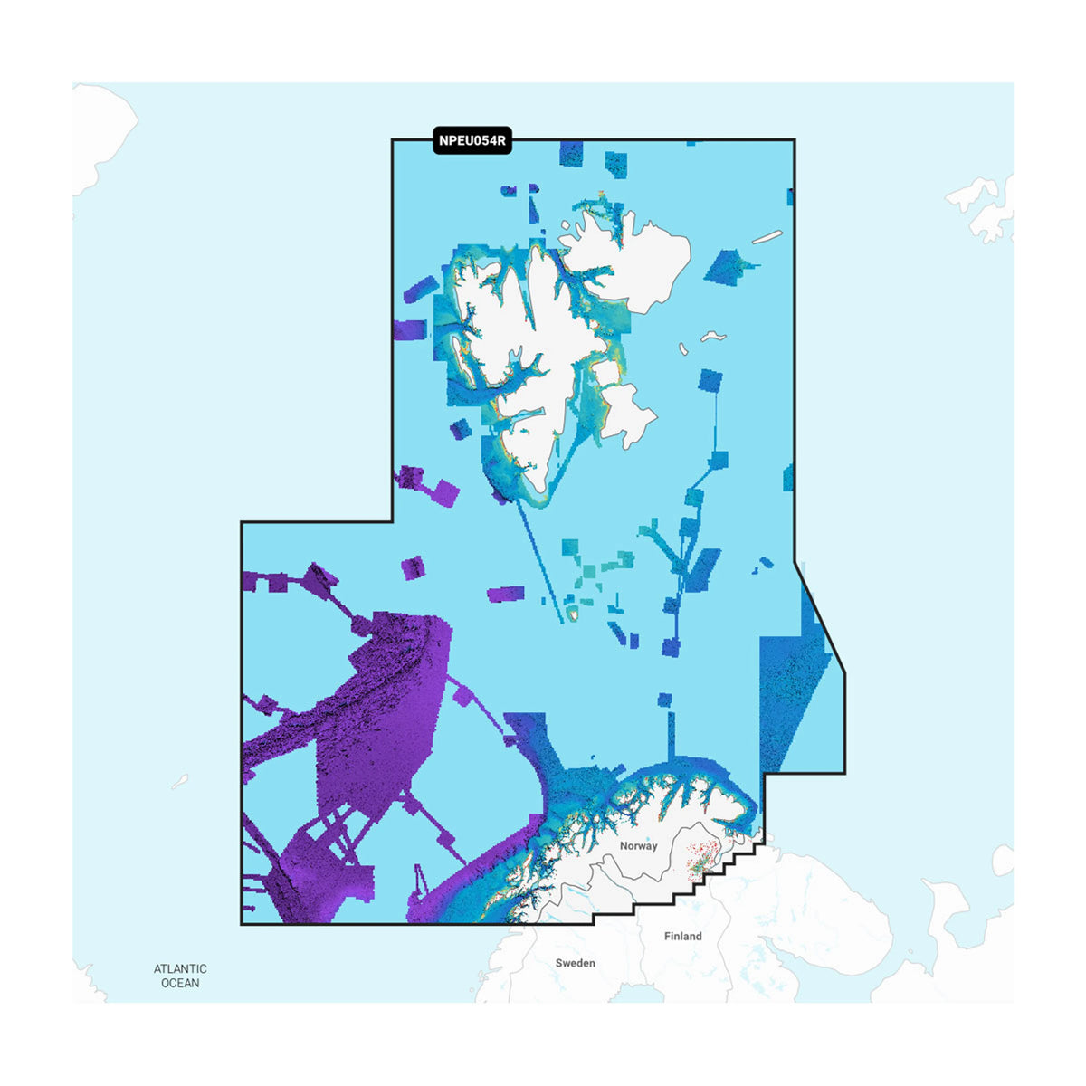 Carta nautica Navionics Platinum+ NPEU054R Norvegia, da Vestfjord su scheda microSD/SD con mappa di copertura