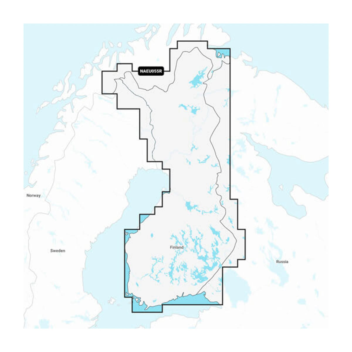 Carta nautica Navionics+ NAEU055R Finlandia, laghi e fiumi con mappa di copertura