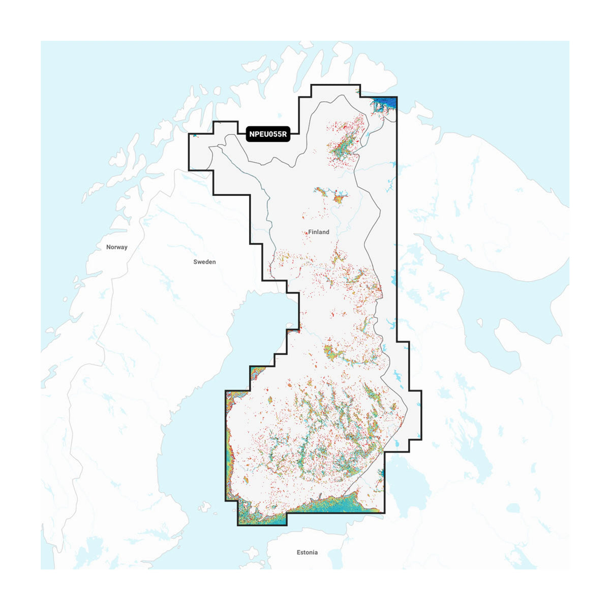Carta nautica Navionics Platinum+ NPEU055R Finlandia, laghi e fiumi su scheda microSD/SD con mappa di copertura