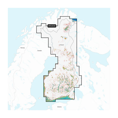 Carta nautica Navionics Platinum+ NPEU055R Finlandia, laghi e fiumi su scheda microSD/SD con mappa di copertura