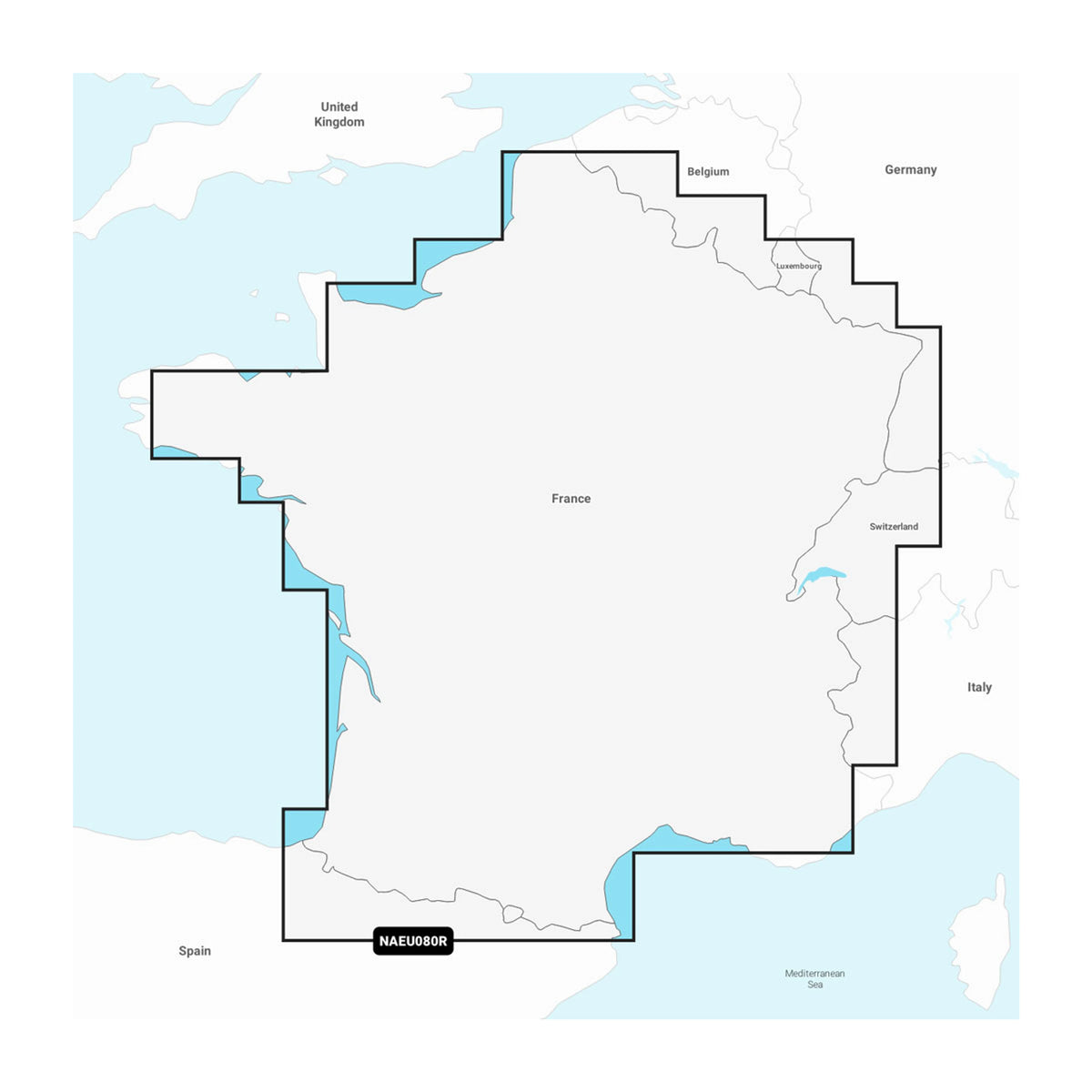 Carta nautica Navionics+ NAEU080R Francia, laghi e fiumi su scheda microSD/SD con mappa di copertura