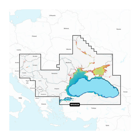 Carta nautica Navionics Platinum+ NPEU063R Mar Nero e Mare d'Azov su scheda microSD/SD con mappa di copertura