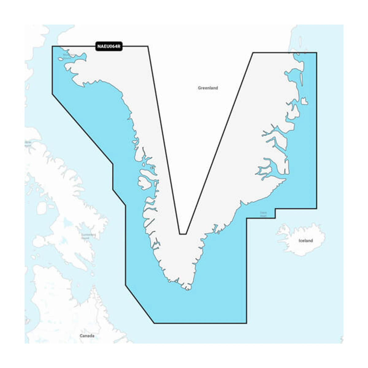 Carta nautica Navionics+ NAEU064R Groenlandia con mappa di copertura