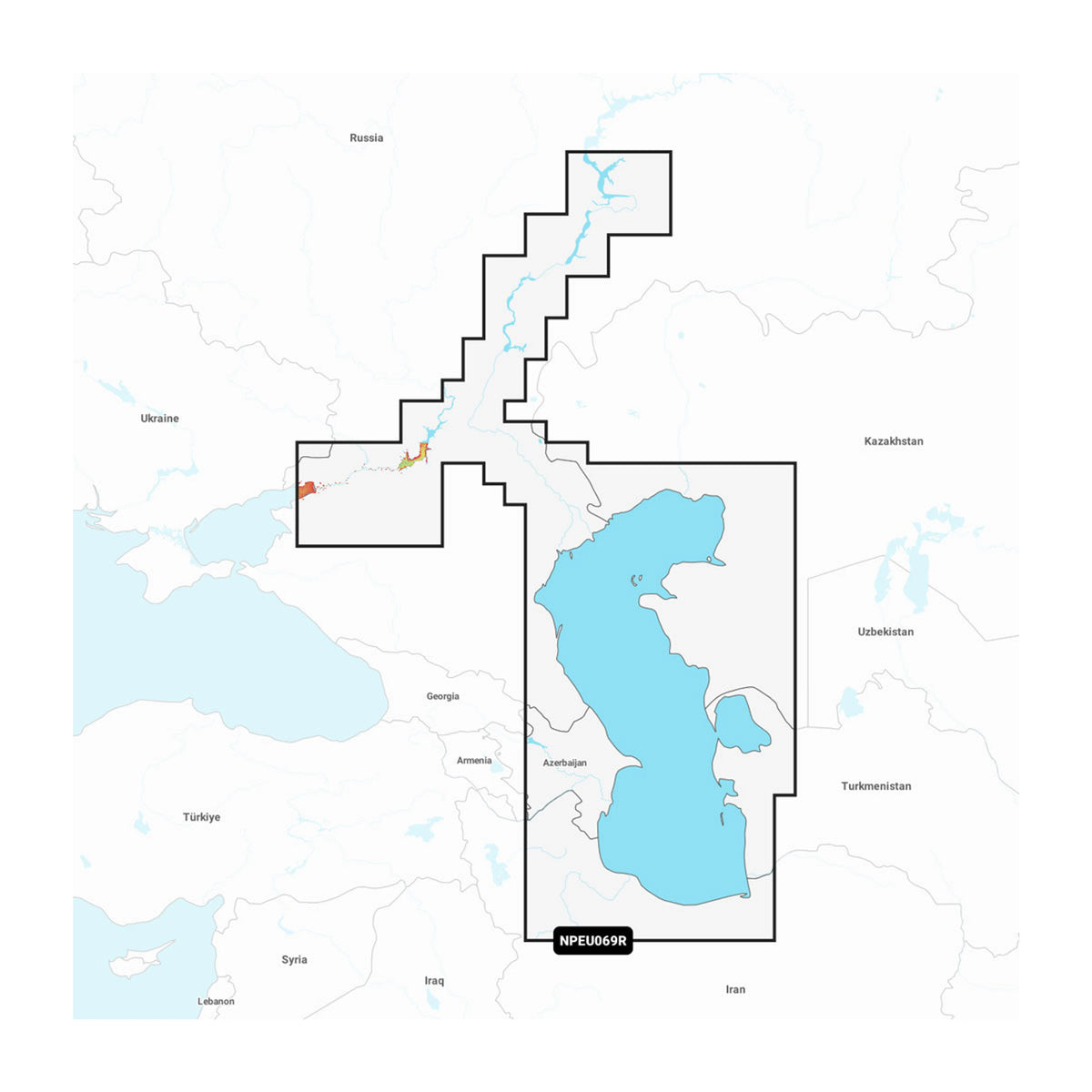 Carta nautica Navionics Platinum+ NPEU069R Mar Caspio e Volga su scheda microSD/SD con mappa di copertura