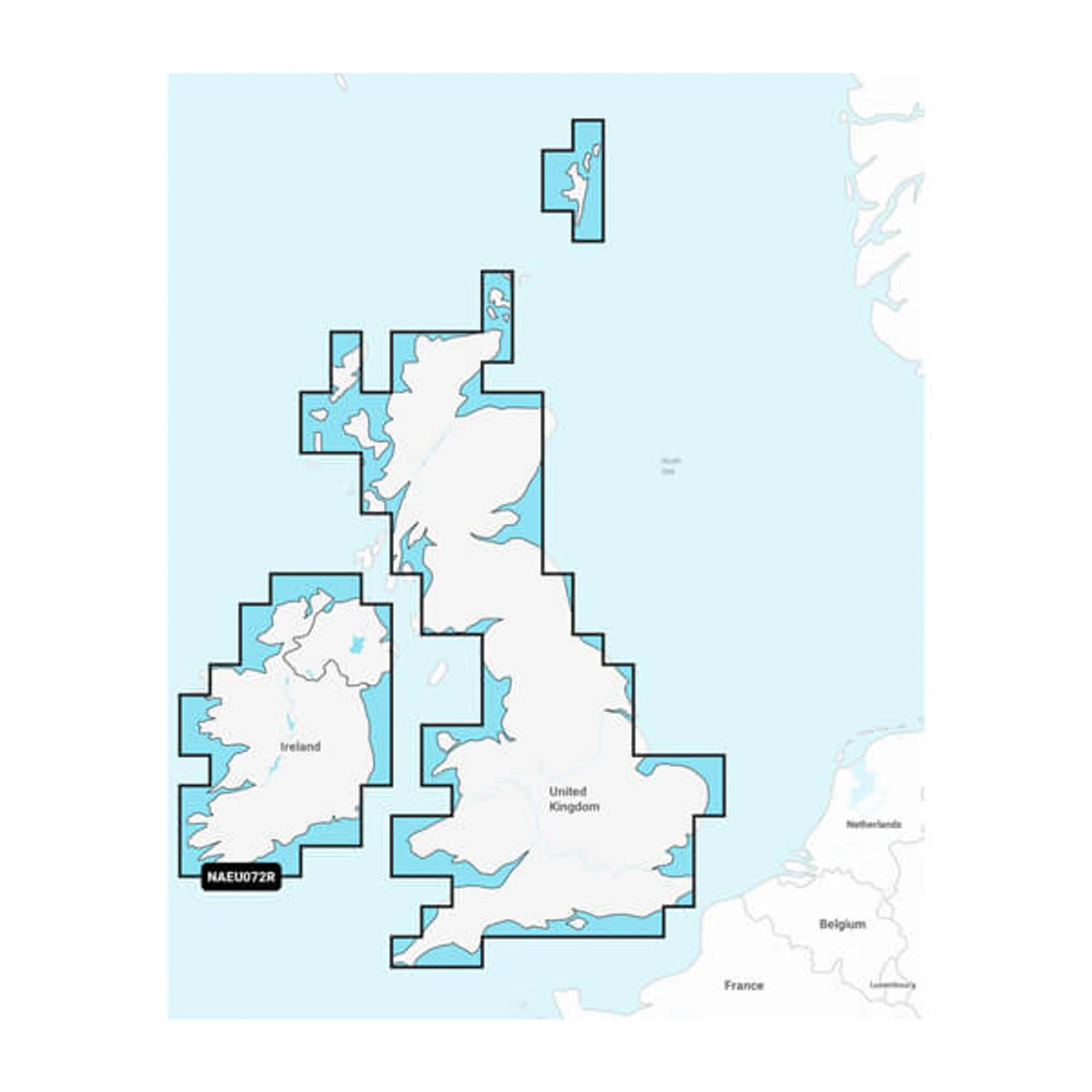 Carta nautica Navionics+ NAEU072R Regno Unito e Irlanda, laghi e fiumi con mappa di copertura