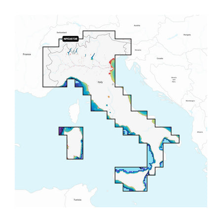 Carta nautica Navionics Platinum+ NPEU073R Italia, laghi e fiumi su scheda microSD/SD con mappa di copertura