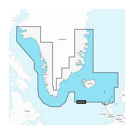 Carta nautica Navionics+ NAEU620L Groenlandia e Islanda con mappa di copertura