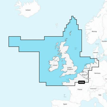 Carta nautica Navionics+ NAEU628L Regno Unito e Irlanda con mappa di copertura