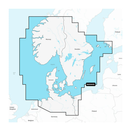 Carta nautica Navionics+ NAEU645L Scandinavia meridionale su scheda microSD/SD con mappa di copertura