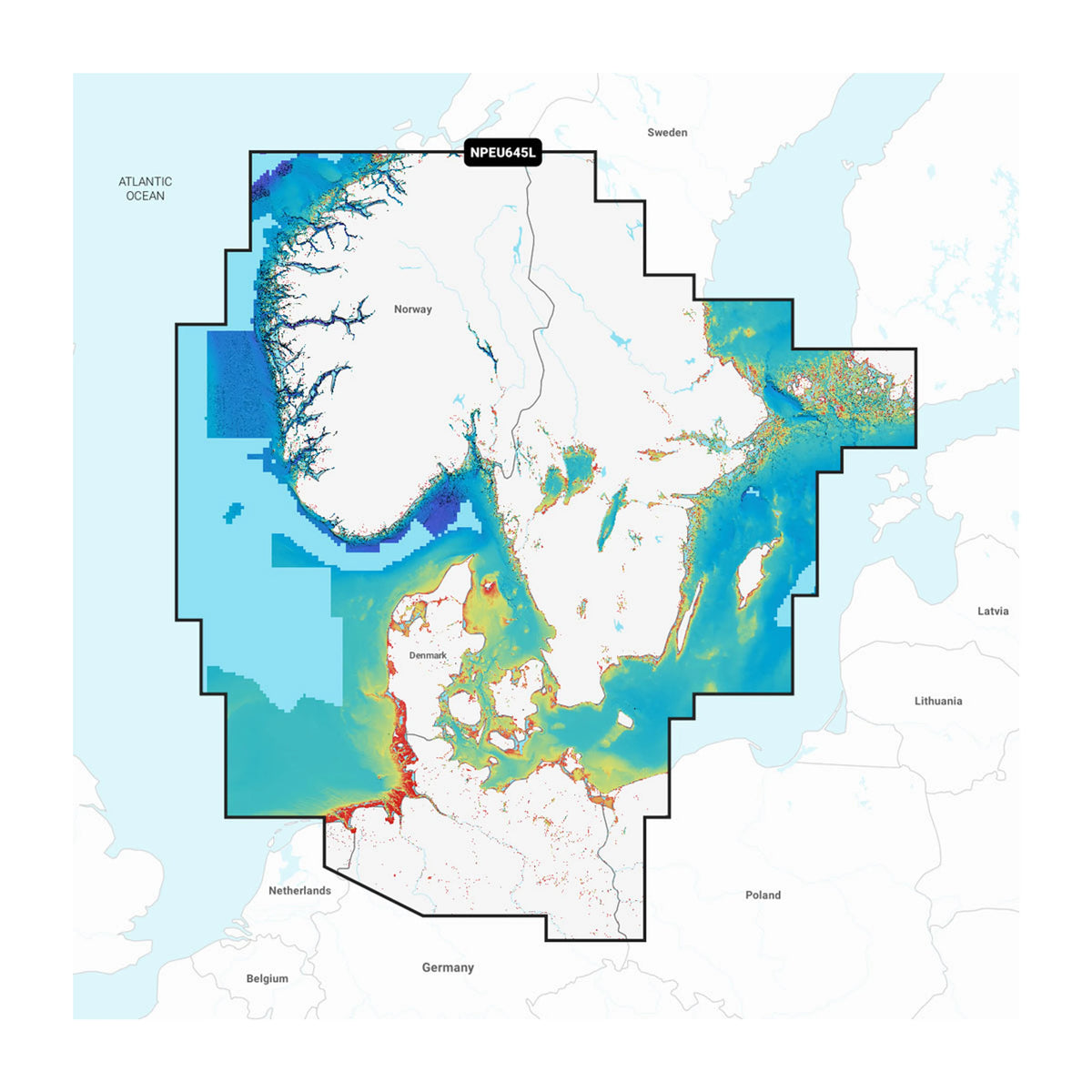 Carta nautica Navionics Platinum+ NPEU645L Scandinavia meridionale su scheda microSD/SD con mappa di copertura