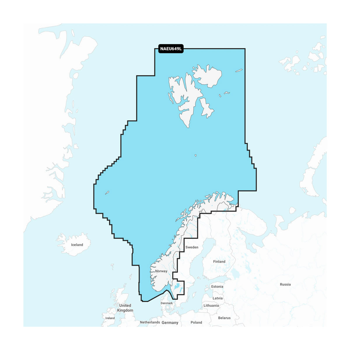 Carta nautica Navionics+ NAEU649L Norvegia su scheda microSD/SD con mappa di copertura