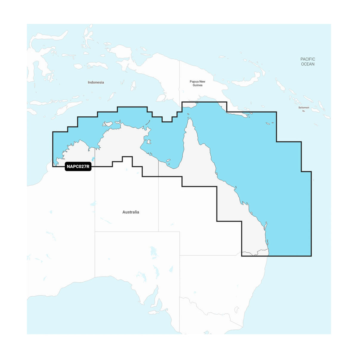 Carta nautica Navionics+ NAPC027R Australia nord-orientale su scheda microSD/SD con mappa di copertura