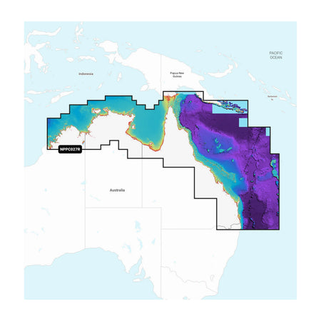 Carta nautica Navionics Platinum+ NPPC027R Australia nord-orientale su scheda microSD/SD con mappa di copertura