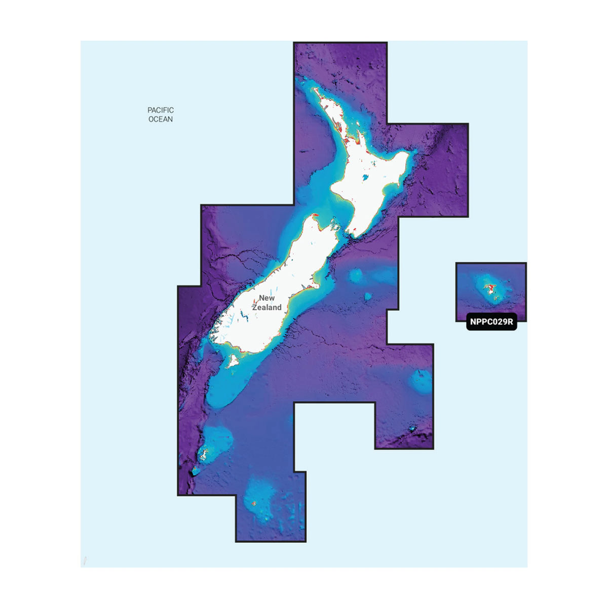 Carta nautica Navionics Platinum+ NPPC029R Nuova Zelanda su scheda microSD/SD con mappa di copertura