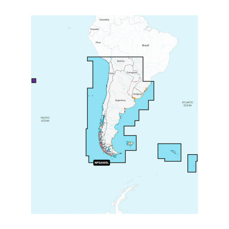 Carta nautica Navionics Platinum+ NPSA005L Cile, Argentina e Isola di Pasqua su scheda microSD/SD con mappa di copertura