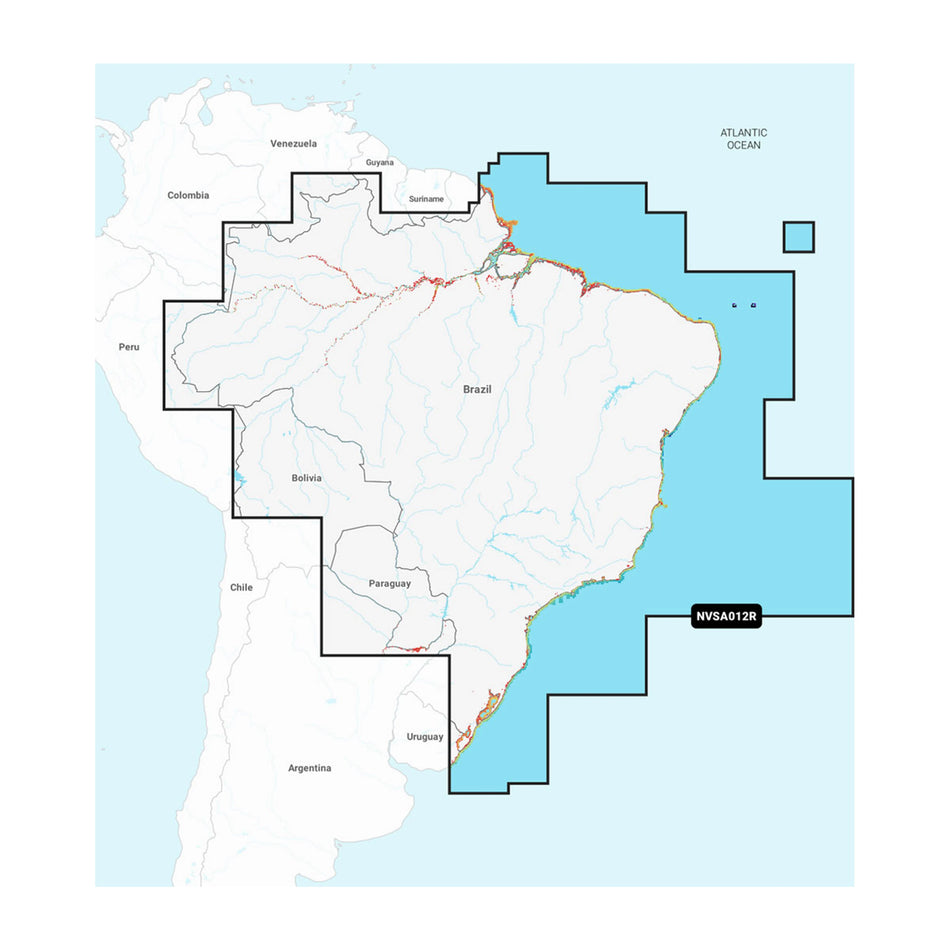 Carta nautica Garmin Navionics Vision+ NVSA012R Brasile su scheda microSD/SD con mappa di copertura