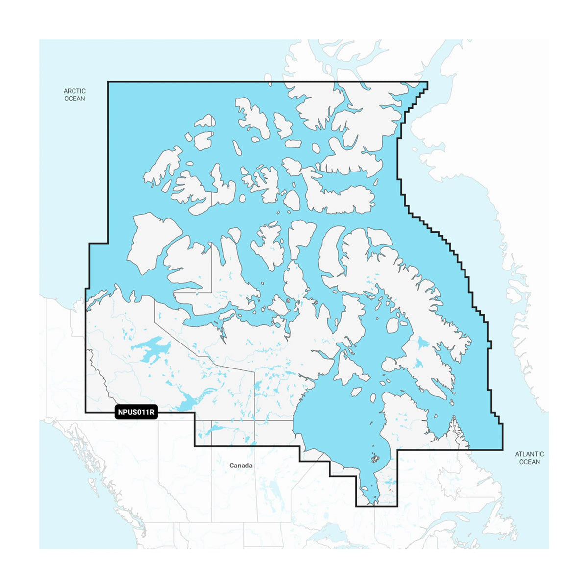 Carta nautica Navionics Platinum+ NPUS011R Canada settentrionale su scheda microSD/SD con mappa di copertura