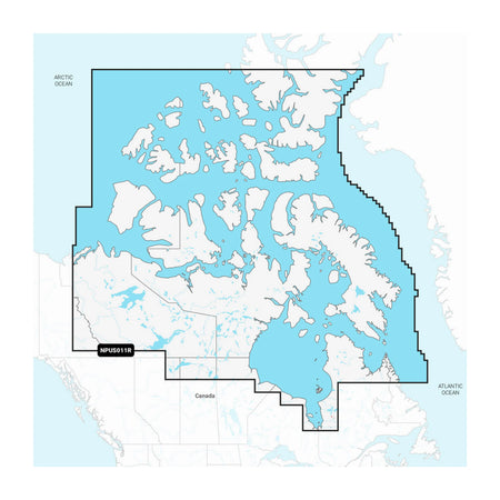 Carta nautica Navionics Platinum+ NPUS011R Canada settentrionale su scheda microSD/SD con mappa di copertura