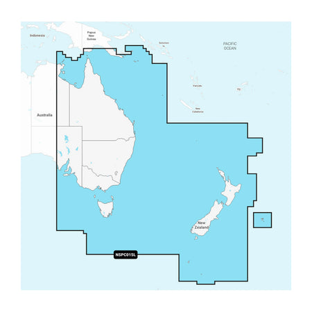 Carta nautica Garmin Navionics+ NSPC015L Australia orientale e centrale su scheda microSD/SD con mappa di copertura