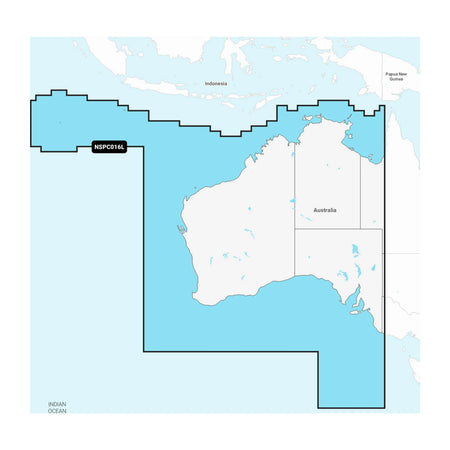 Carta nautica Garmin Navionics+ NSPC016L Australia occidentale e centrale su scheda microSD/SD con mappa di copertura