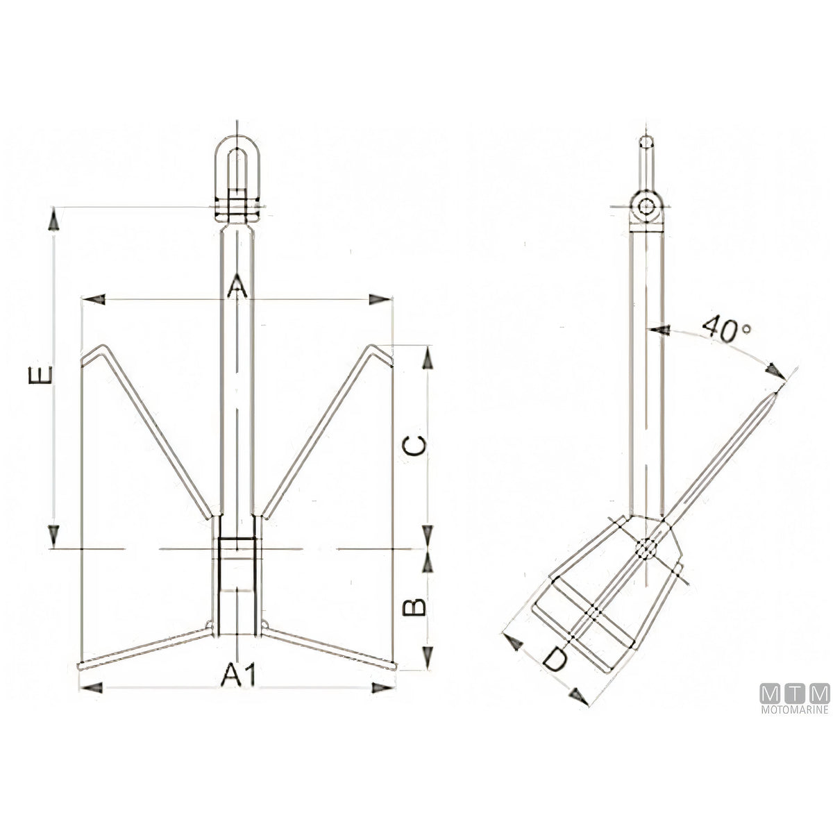 Ancora Pool HHP-TW in Acciaio Inox 316 — 20 Kg.