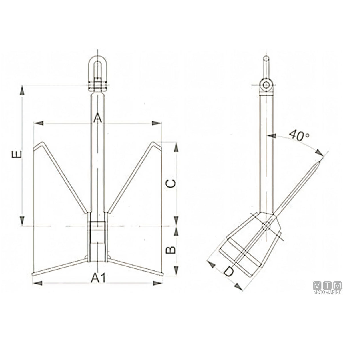 Ancora Pool HHP-TW in acciaio inox 316 — vista 2