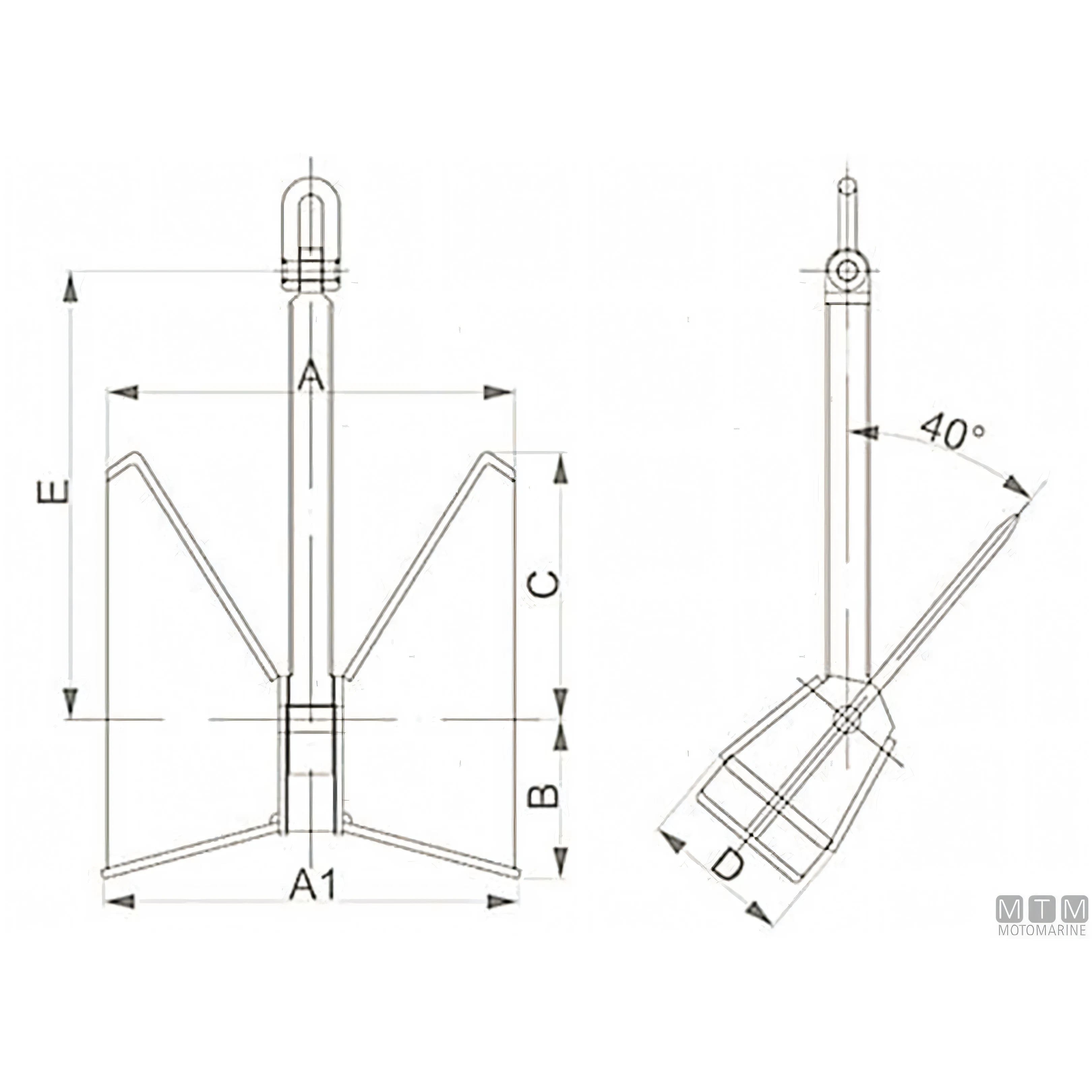 Ancora Pool HHP-TW in acciaio inox 316 — vista 2