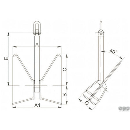 Ancora Pool HHP-TW in acciaio inox 316 — vista 2