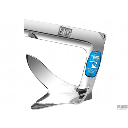 Ancora 3-Wing Tipo Bruce in Acciaio Inox 316 — 5 Kg.