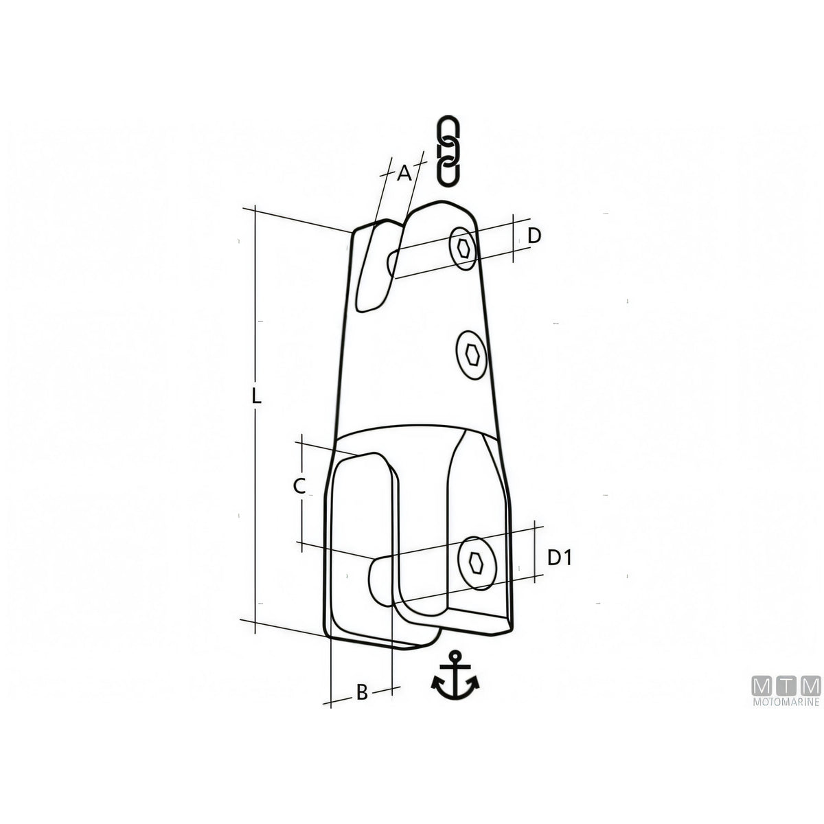 Giunto Ancora Girevole Sidermarine G70 in Acciaio Inox — vista 8