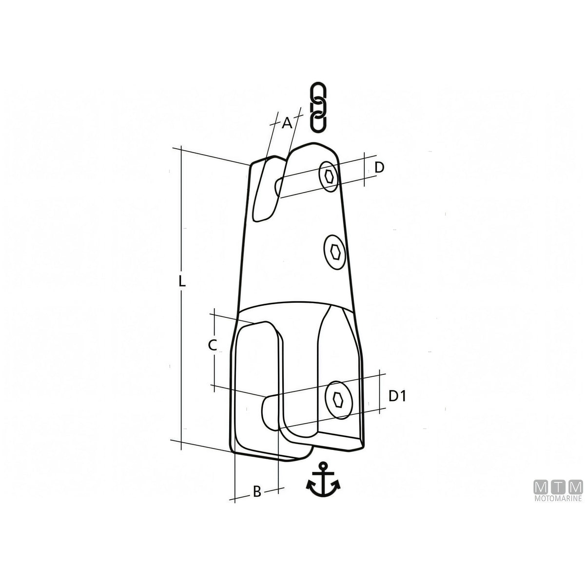 Sidermarine Giunto Ancora Girevole G70 Acciaio Inox 316 — vista 2